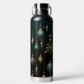 ZWART GOUD TEAL FEESTDAG KERSTVERSIERINGEN WATERFLES (Voorkant)