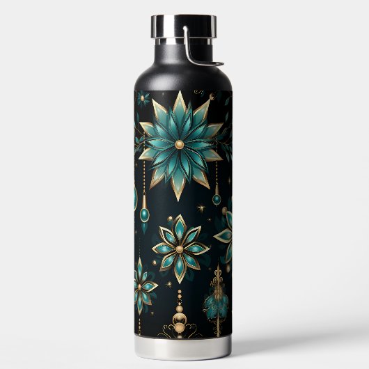 ZWART GOUD TEAL KERSTVERSIERINGEN WATERFLES (Links)