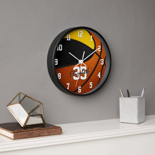 Zwart Goud Team Kleuren Basketbal gepersonaliseerd (Kantoor)