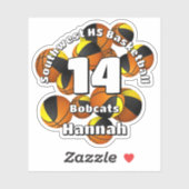 Zwart Goud Team Kleuren Basketballen kinder Team N Sticker (Vel)