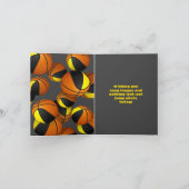 Zwart Goud Team Kleuren Basketballen Kinderen Verj Kaart (Binnen)