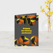 Zwart Goud Team Kleuren Basketballen Kinderen Verj Kaart (Gele Bloem)