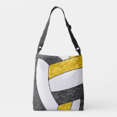 Zwart Goud Team Kleuren Meisjes Volleybal Coach Crossbody Tas (Achterkant)