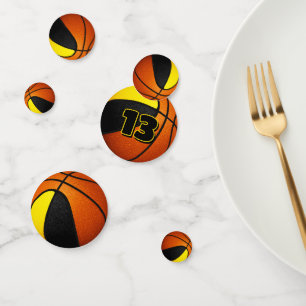Zwart Goud Team Kleurt Basketbal Party Confetti