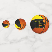 Zwart Goud Team Kleurt Basketbal Party Confetti (Voorkanten)