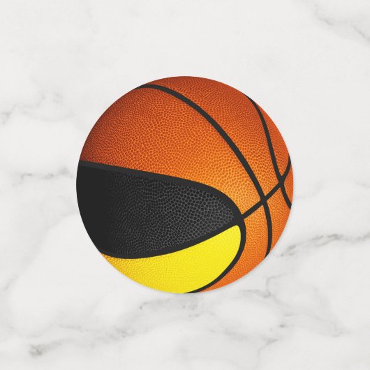 Zwart Goud Team Kleurt Basketbal Party Confetti (Kleine voorkant)