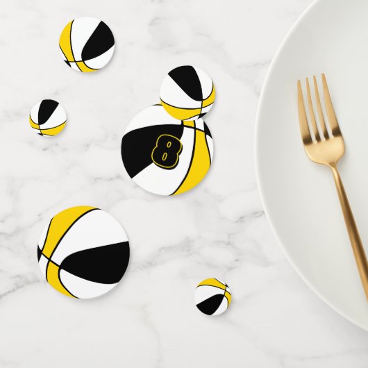 Zwart Goud Team Kleurt Basketbal Party Confetti (Groep)