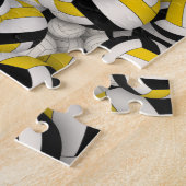 zwart goud teamkleuren meisjes jongens volleybal legpuzzel (Zijkant)