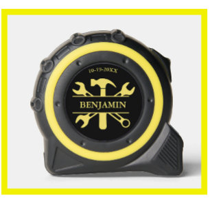 Zwart Goud Tool Set Naam Datum Rolmaat