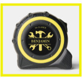 Zwart Goud Tool Set Naam Datum Rolmaat