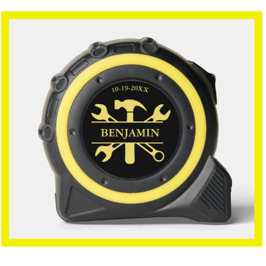 Zwart Goud Tool Set Naam Datum Rolmaat