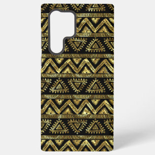 Zwart & Goud Tribale Geometrische Patroon Samsung Galaxy Hoesje