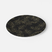 Zwart & Goud Tropisch Glamour Bladeren Chic Bruilo Papieren Bordje (Gekanteld)
