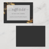 Zwart & Goud Tropisch Vrijgezellenfeest Raffle Tic Informatiekaartje (Voorkant / Achterkant)
