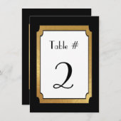 Zwart & Goud Trouw Tafel Nummer Kaart (Voorkant / Achterkant)