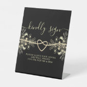 Zwart Goud Trouwadvies Sign Reclamebord Met Voetstuk (Voorkant)