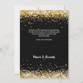 Zwart goud trouwfoto dank u kaart (Achterkant)