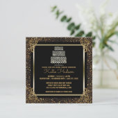 Zwart Goud Trouwtaart Vrijgezellenfeest Elegant Kaart (Staand voorkant)