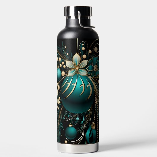 ZWART GOUD TURQUOISE KERSTVERSIERINGEN WATERFLES (Links)