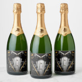 Zwart Goud Tuxedo Champagne Label Sparkling Wijnetiket (Flessen)