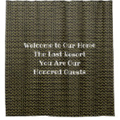Zwart Goud Typografie Quote Patroon voor Guest Bat Douchegordijn (Voorkant)