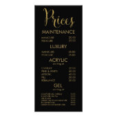 Zwart & Goud Typografie Salon Menu Kaarten (Voorkant)