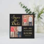 Zwart & Goud Typografie Save the Date Fotokaarten Kaart (Staand voorkant)