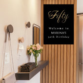 Zwart goud typografie verjaardagsfeestje welkom poster