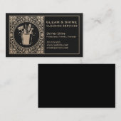 Zwart & Goud Unisex Schoonmaakservice Visitekaartje (Voorkant / Achterkant)