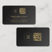 Zwart & Goud Upload uw Logo afgeronde hoek Visitekaartje (Voorkant / Achterkant)