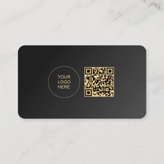 Zwart & Goud Upload uw Logo afgeronde hoek Visitekaartje (Achterkant)