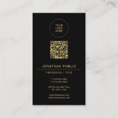Zwart & Goud Upload Uw Logo Hier Aangepaste QR-cod Visitekaartje (Achterkant)