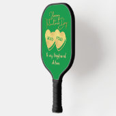 zwart goud valentijn paar op maat pickleball paddle (Links)