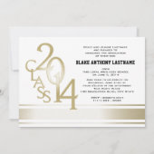 Zwart Goud Varsity Stripe Afstuderen TRI Foto 2014 Kaart (Achterkant)