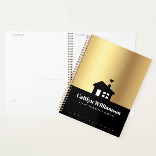 Zwart Goud Vastgoed Makelaar Huis Modern Planner (Display)