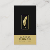 Zwart & Goud Veer Ontwerp Notaris QR Code Visitekaartje (Voorkant)