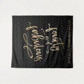 Zwart Goud Veertig En Fabulous Verjaardag Fotohokj Wandkleed (Voorkant (horizontaal))