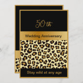 zwart goud verblijf wild 50e jubileum Flat Kaart (Voorkant / Achterkant)