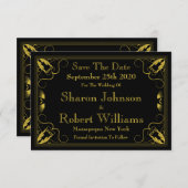 zwart goud verguld leeftijd Save the Date Kaart (Voorkant / Achterkant)