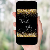 Zwart goud verjaardag bedankje kaart