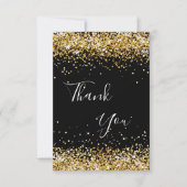 Zwart goud verjaardag bedankje kaart (Voorkant)