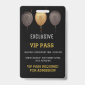 Zwart Goud Verjaardagsfeestfoto Custom Pass VIP Badge (Back)