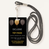 Zwart Goud Verjaardagsfeestfoto Custom Pass VIP Badge (Achterkant met draagriem)