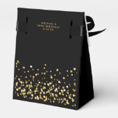 Zwart & Goud Verjaardagsfeestje Dank u Bedankdoosjes (Achterkant)