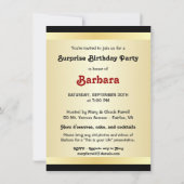 Zwart & goud - Verrassende uitnodiging voor de 50e (Achterkant)