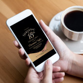 Zwart Goud Verrassing 18e Verjaardagsfeest Kaart