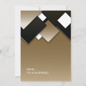 Zwart Goud Verrassing 75e Verjaardagsfeestje Kaart (Achterkant)