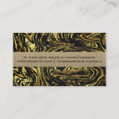 Zwart Goud Verwrongen Marmeren Achtergrond Visitekaartje (Achterkant)