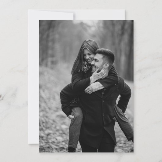 Zwart Goud Victoriaans Gepersonaliseerde Bruiloft Save The Date (Achterkant)