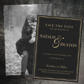 Zwart Goud Victoriaans Gepersonaliseerde Bruiloft Save The Date